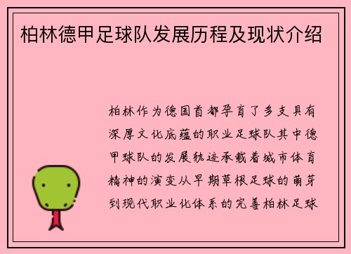 柏林德甲足球队发展历程及现状介绍
